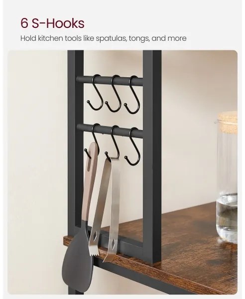 Scaffale a ripiani per cucina MARGE marrone/nero