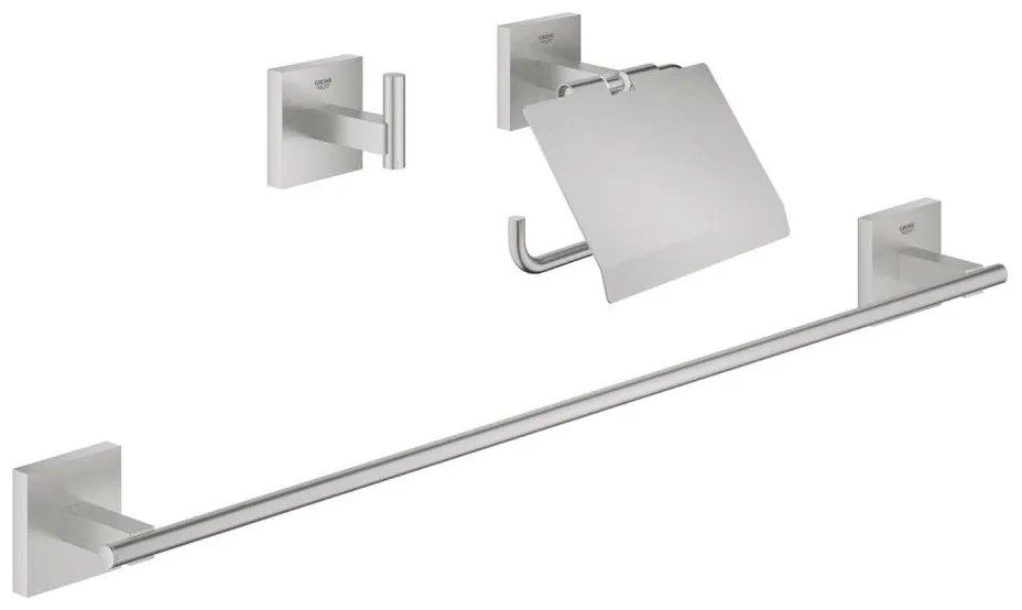GROHE 41124DC0 - Set di accessori START CUBE 558 mm in acciaio inox