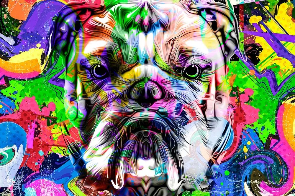 Carta da parati autoadesiva – Bulldog pop-art