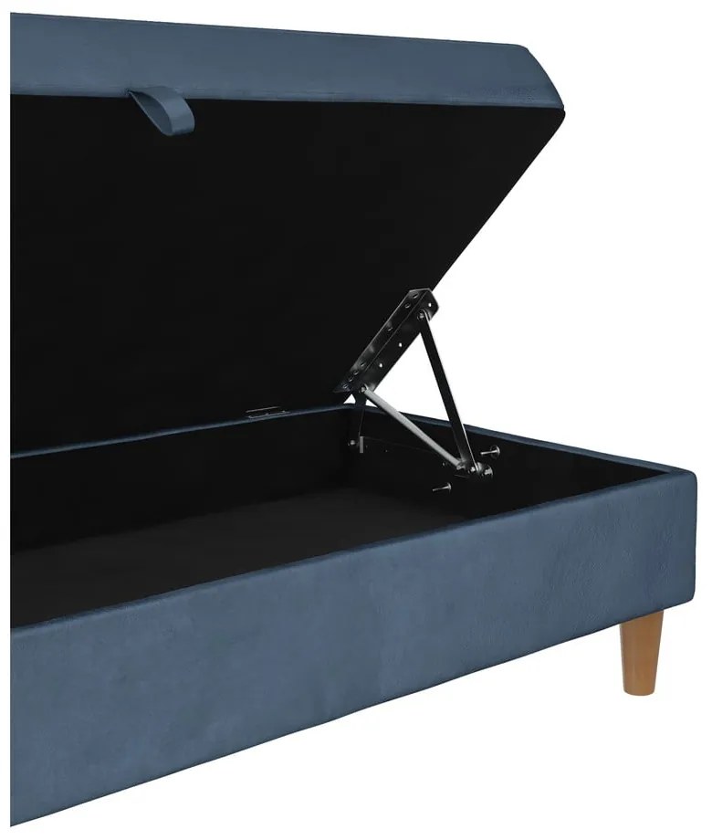 Poggiapiedi in velluto blu Lilly - Støraa