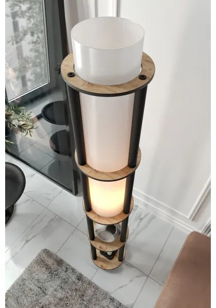 Lampada da terra con ripiani NOTO 1xE27/40W/230V beige/nera