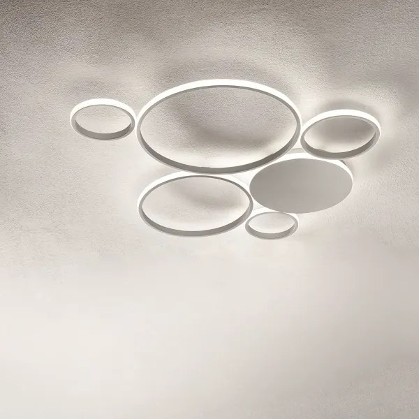 Plafoniera LED POIS in metallo verniciato 93x84 cm Silver