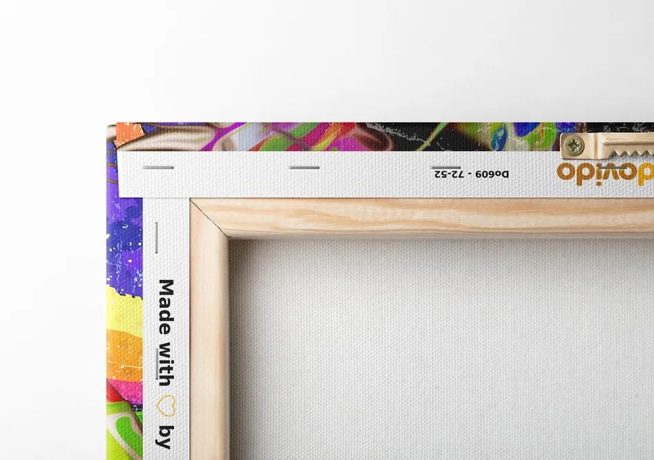 Quadro su tela – Testa di leone colorata