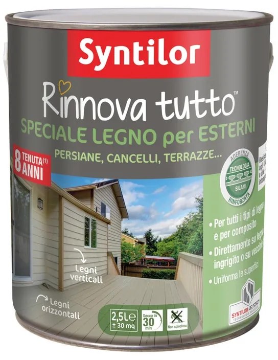 Vernice da esterno per legno SYNTILOR Rinnova Tutto verde opaco, 2.5 l