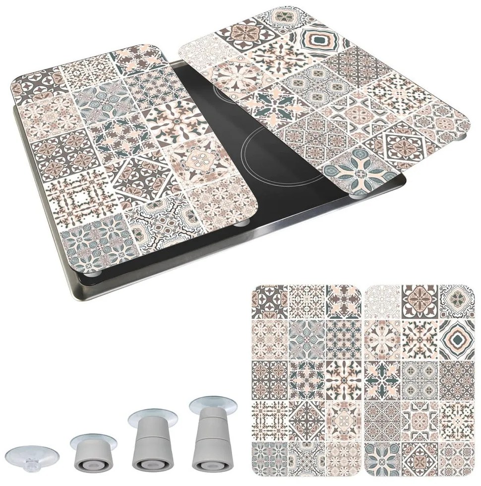 Set di 2 coperchi in vetro per fornello Universal Tile - Wenko