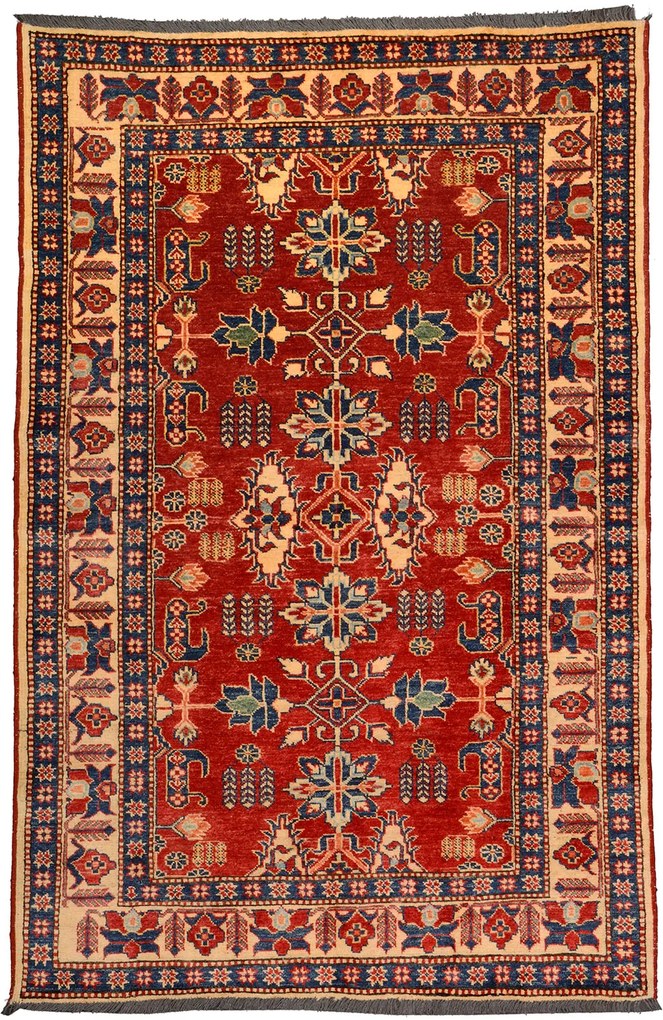 Kazak Tappeto 200 x 130 Rosa (Pakistan) Annodato A Mano