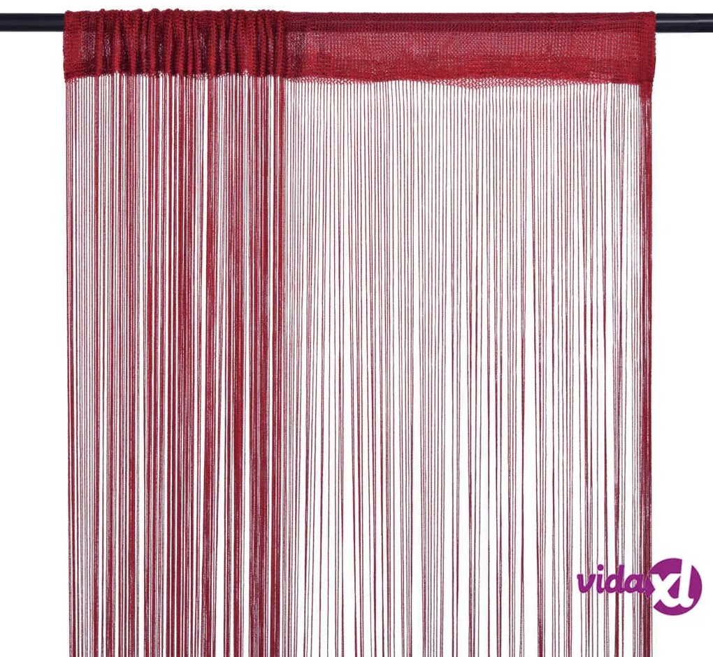 vidaXL Tende a Filo 2 pz 140x250 cm Rosso Bordò