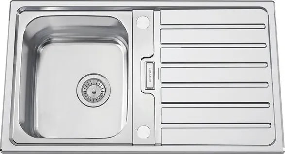 Lavello semincasso 1 vasca in inox argento RODI Urban 86 B L 50 x L 86 cm, reversibile