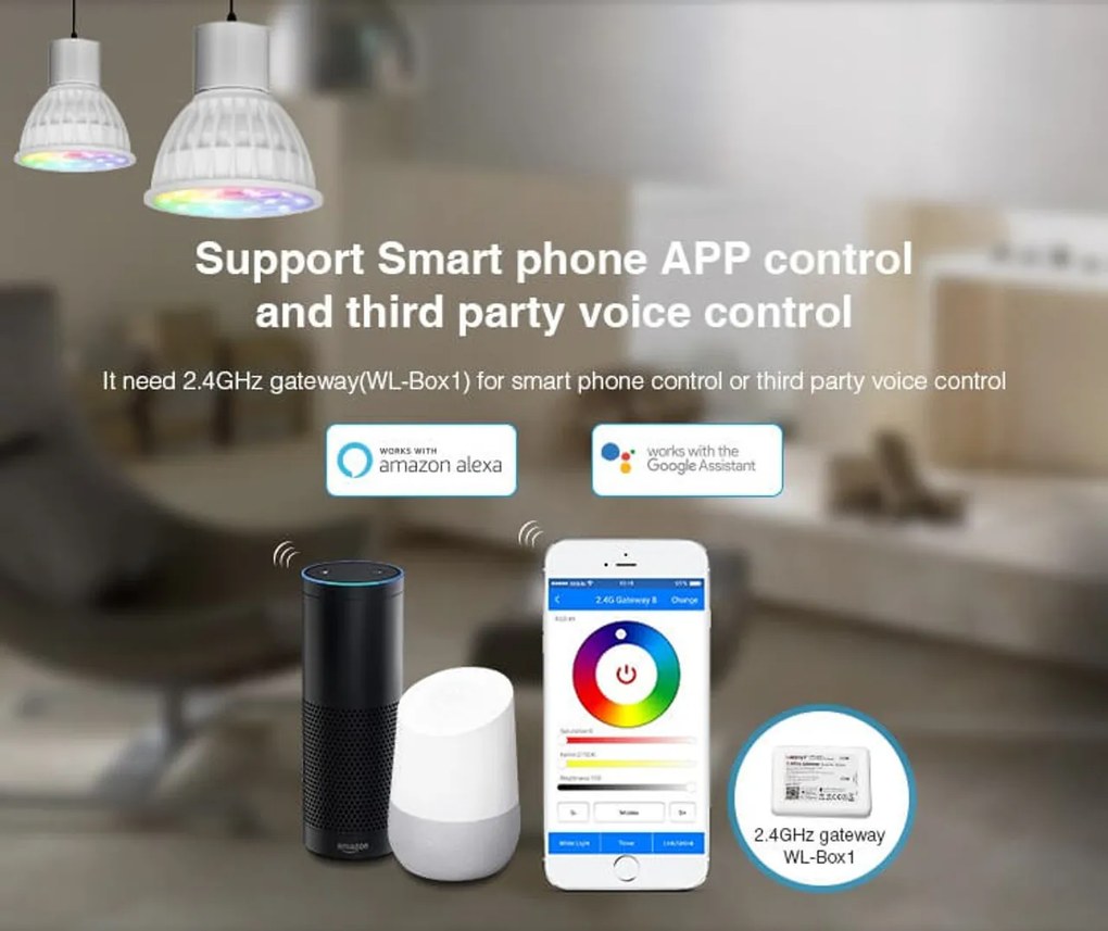 Faretto LED GU10 4W RGB+CCT Dimmerabile Colore RGB+CCT