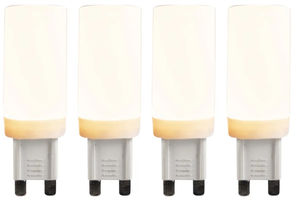 Set di 4 lampade LED G9 dimmerabili in 3 fasi 4,5W 500 lm 2700K