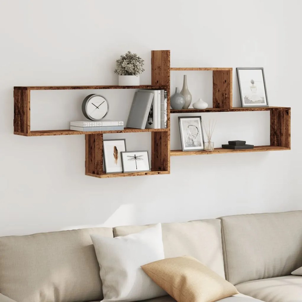 Mensola A Parete Legno Antico 167,5x18x68 Cm İn Truciolato /