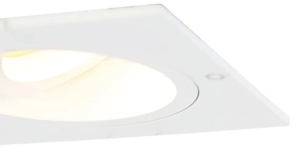 Set di 6 faretti da incasso quadrati bianchi orientabili e inclinabili - Chuck