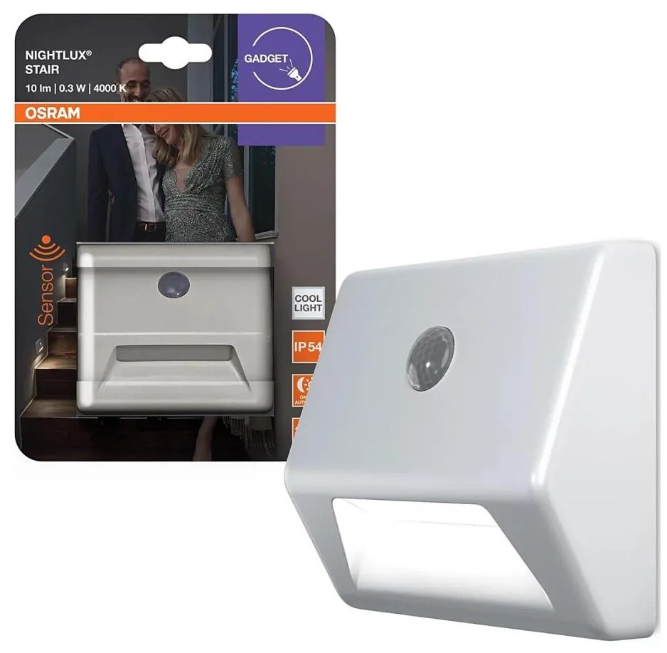 Osram - Lampada per scale a LED con sensore NIGHTLUX LED/0,25W/3xAAA IP54