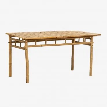 Tavolo Da Giardino Rettangolare 150x80 Cm In Bambù Marilin Bambù - Sklum