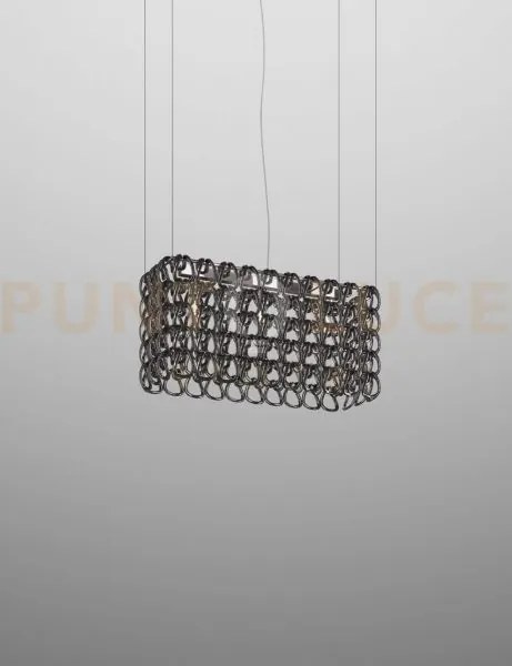 Giogali sospensione re2 cristallo nickel nero e cromo lucido 3 luci...