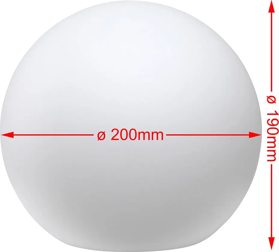 Lampada Sfera da Giardino 20cm Luce Illuminazione Esterno Attacco E27 Bianco...