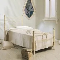 Letto in ferro singolo con pediera Avorio CONCA 92x208x h117 cm