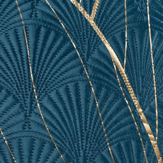 Copriletto di design LOTOS blu con motivo oro Larghezza: 170 cm | Lunghezza: 210 cm