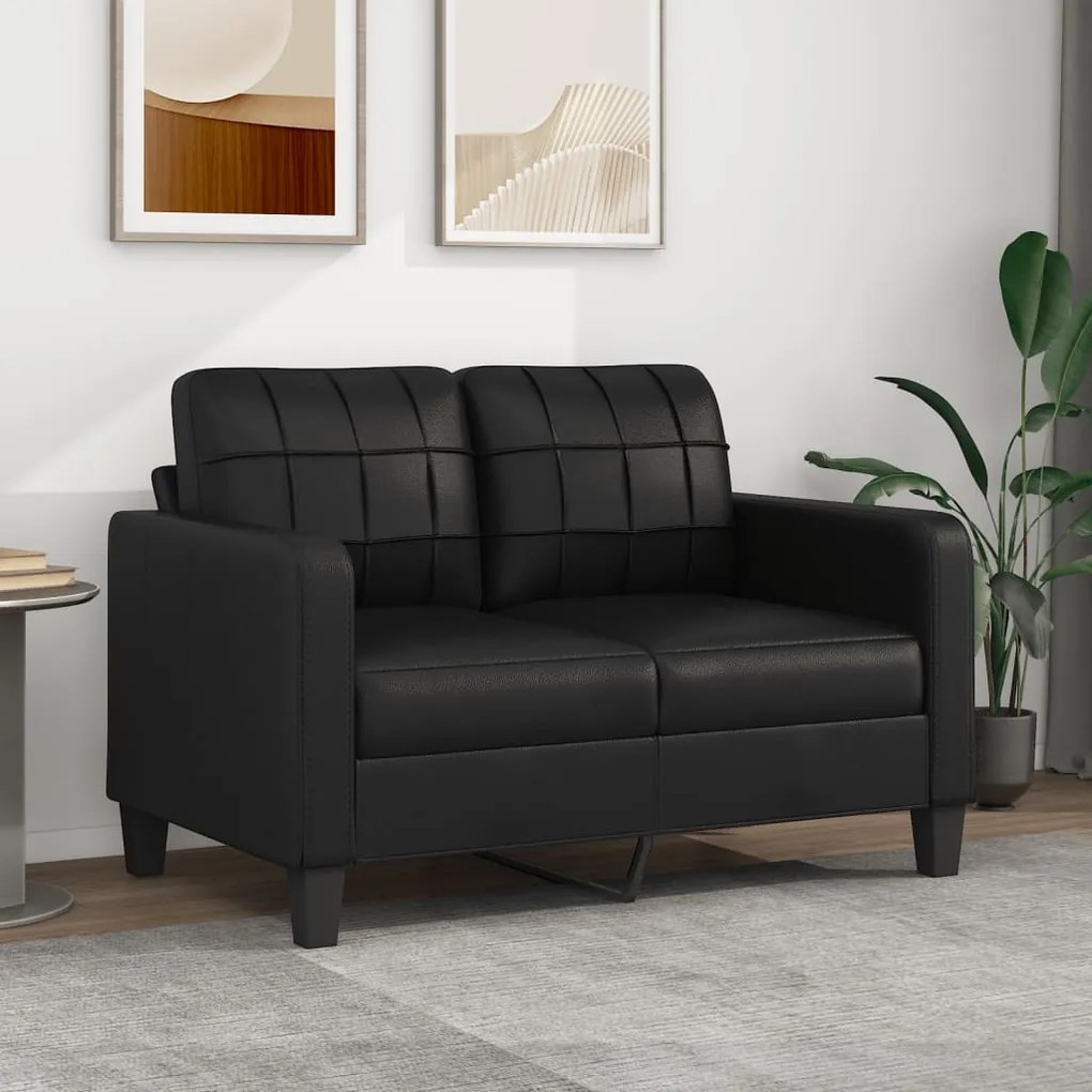 Divano A 2 Posti Nero 120 Cm İn Similpelle /