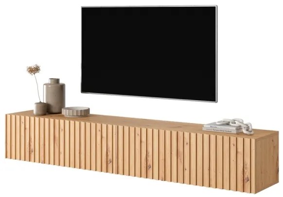 Mobile TV Sospeso Listellato 175 Cm 2 Ante Rovere Astra