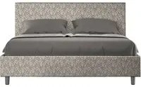 Letto matrimoniale con rete imbottito 160x200 tessuto Era 2 grigio Adele