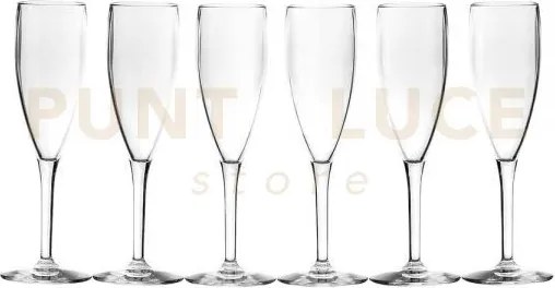Tumbler bicchieri flute set 6 pezzi trasparenti