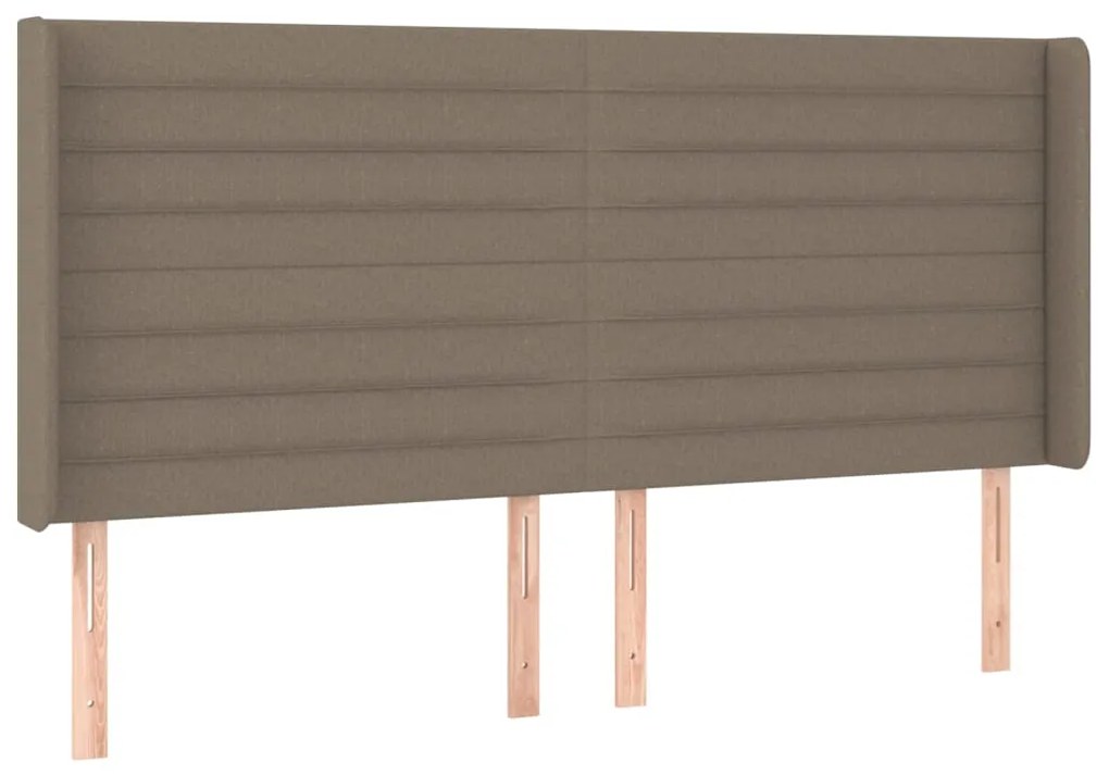 Testiera ad orecchio tortora 163x16x118/128 cm in tessuto