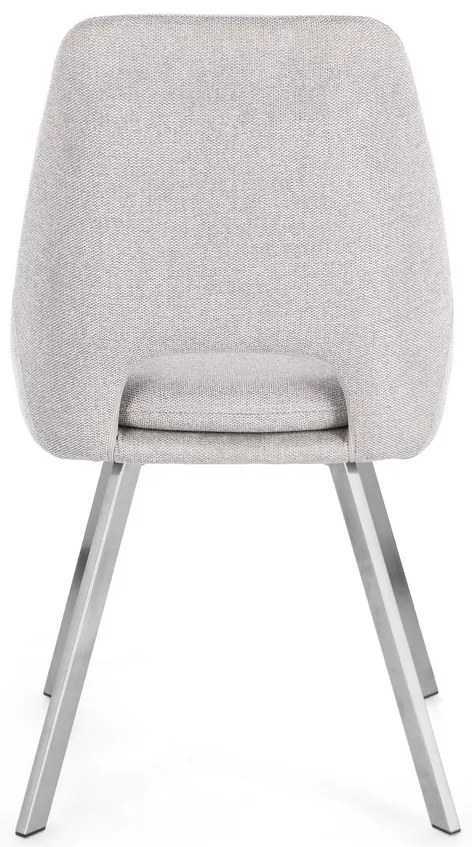 Set di 2 sedie KASHAR in tessuto grigio chiaro e gambe acciaio