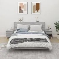 Comodino 2 pz Grigio Sonoma 40x35x50 cm cod mxl 34523