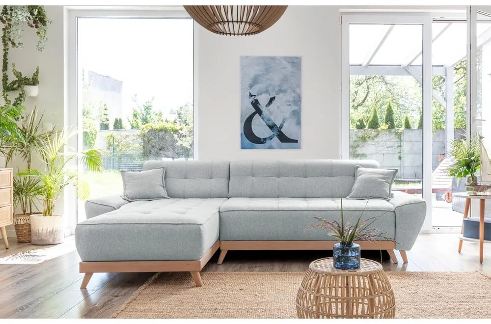 Divano letto grigio chiaro ad angolo variabile Dazzling Daisy - Miuform