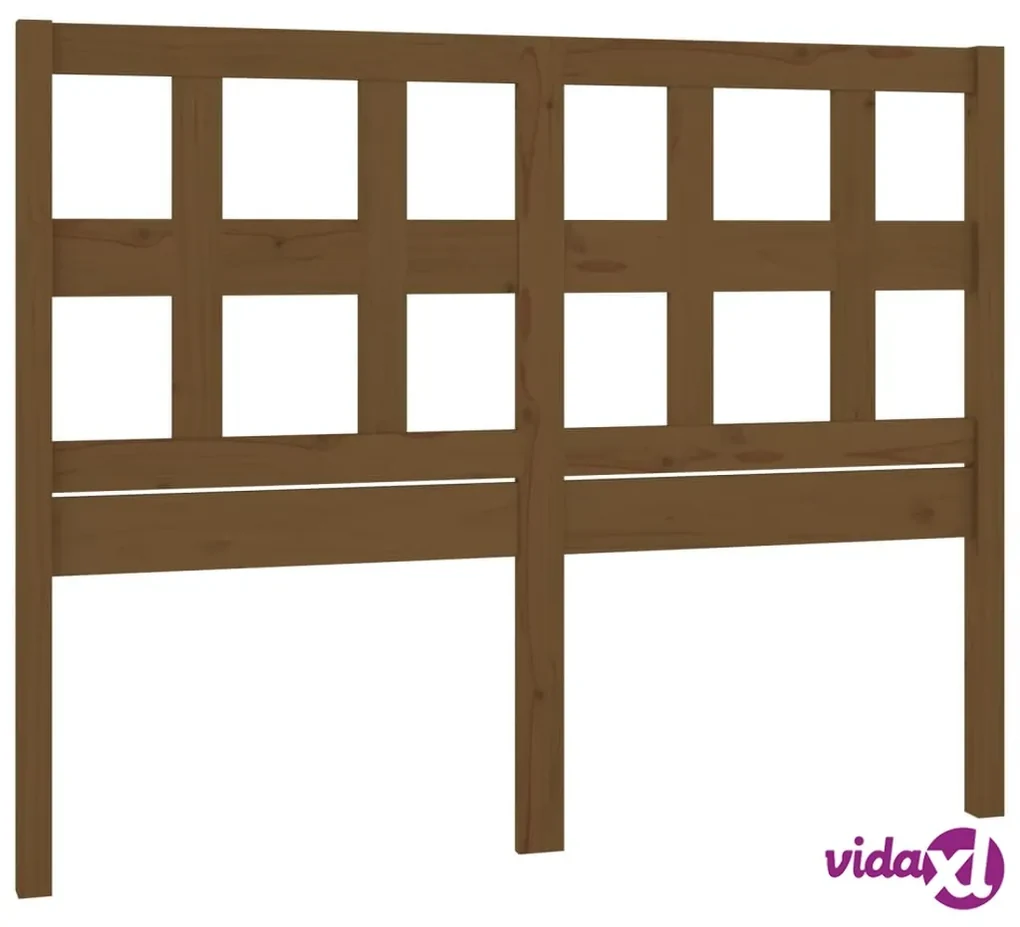 vidaXL Testiera per Letto Miele 125,5x4x100 cm Legno Massello di Pino