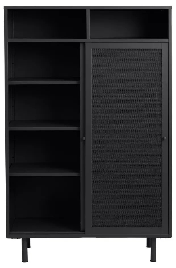 Armadietto nero in metallo con ante scorrevoli 90x140x40 cm Veep – Unique Furniture