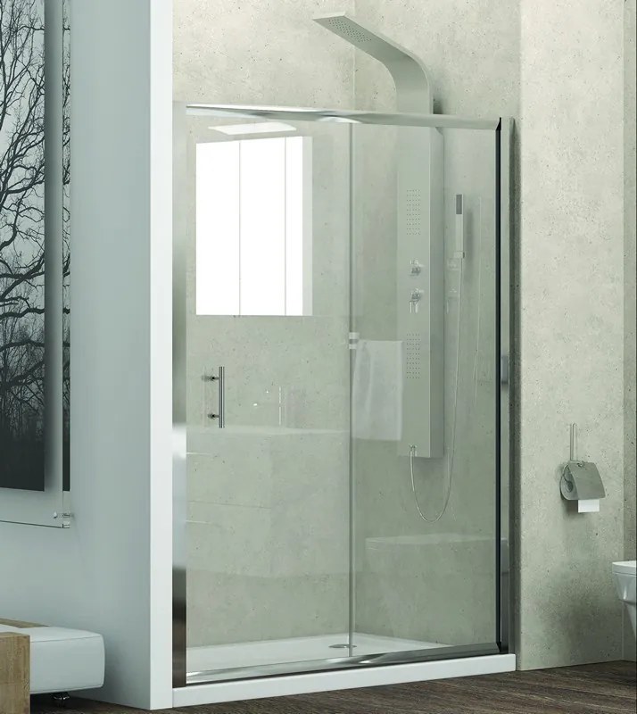 Porta doccia nicchia 100cm con anta scorrevole e vetro trasparente anticalcare KF5000 - KAMALU