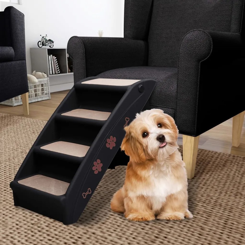 Scala Pieghevole Per Cani Nera 62x40x49,5 Cm /