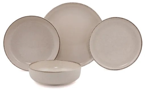 Set da tavola 16 pezzi beige in porcellana