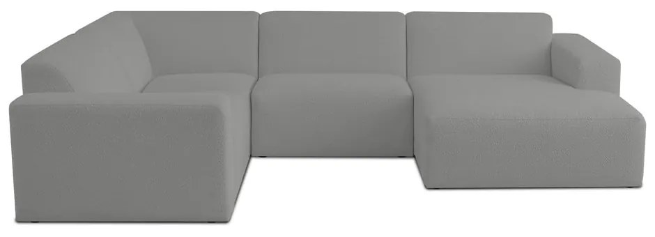 Divano angolare grigio in tessuto bouclé (a U) Roxy - Scandic