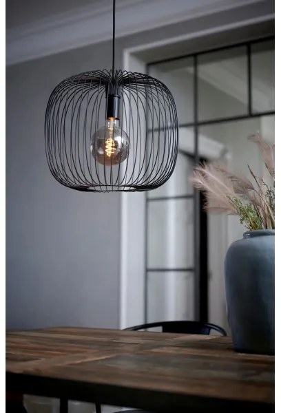 Nordlux - Lampada a sospensione BERONI con cavo 1xE27/60W/230V, nero, diam. 40 cm