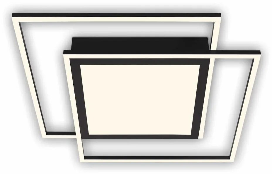 Brilo - Plafoniera LED 2x LED 16W (230V) + LED 19W, 51,5x51,5 cm, nera