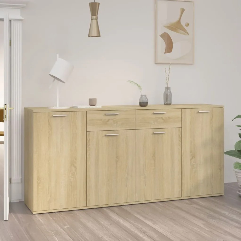 Credenza rovere sonoma 160x36x75 cm in truciolato