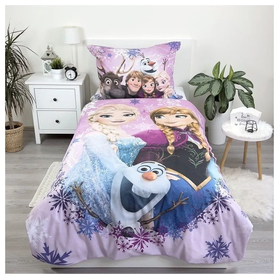 Biancheria da letto per bambini in cotone per letto singolo 140x200 cm Frozen - Jerry Fabrics