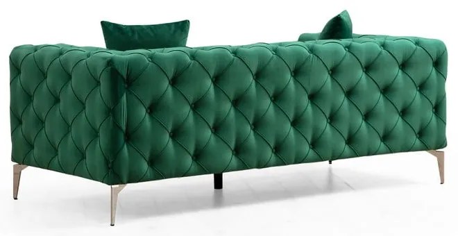 Divano in velluto verde scuro 197 cm Como - Artie