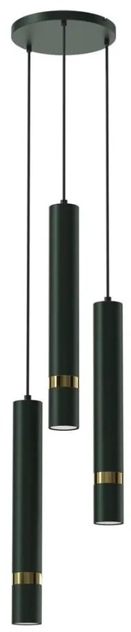 Brilagi - Lampadario a sospensione con filo POKER 3xGU10/25W/230V verde