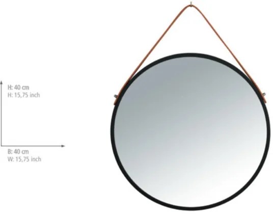 WENKO 24424100 - Specchio BORRONE 40x40 cm nero/argento