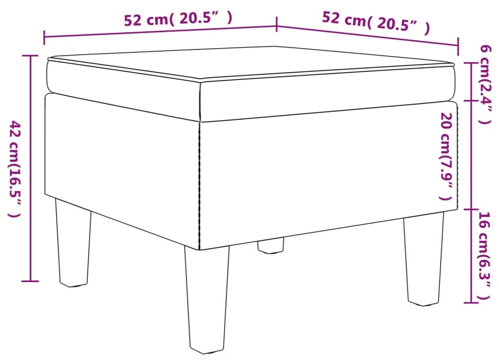 Poggiapiedi con gambe in legno marrone in tessuto