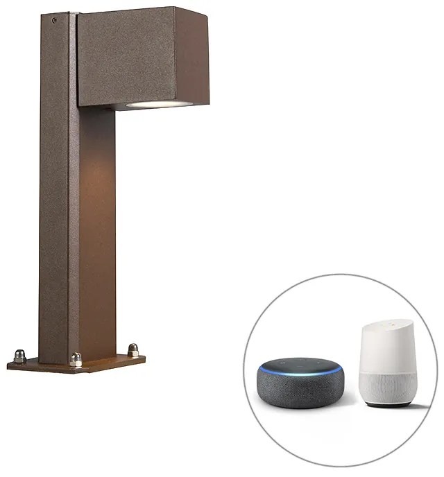 Lampada da esterno intelligente in piedi marrone ruggine 30 cm IP44 con Wifi GU10 - Baleno