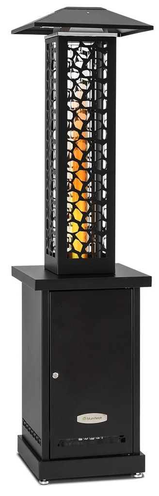 blumfeldt Heat Hunter, stufa a pellet per terrazzo, 12,2 kW, portatile, acciaio inox, nero