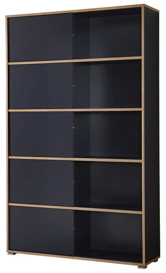 Libreria nera in rovere 120x196 cm Slide - Germania