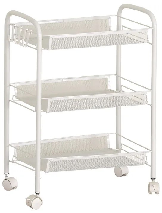 Carrello fruttivendolo 3 Scaffali Kitchen - Bianco