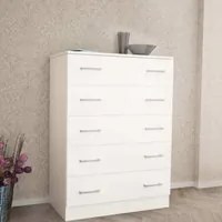 Cassettiera a cassetti 80x45x109h cm di colore Bianco mod. Island