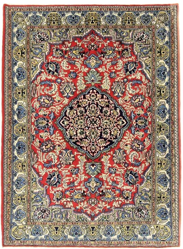 Ghom Tappeto persiano 150x210 Rosso (Iran) Annodato A Mano